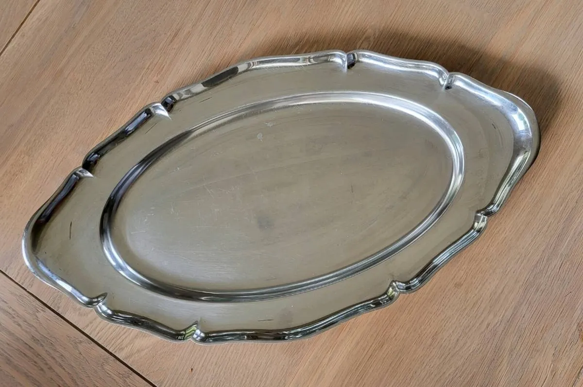 Polished steel tray