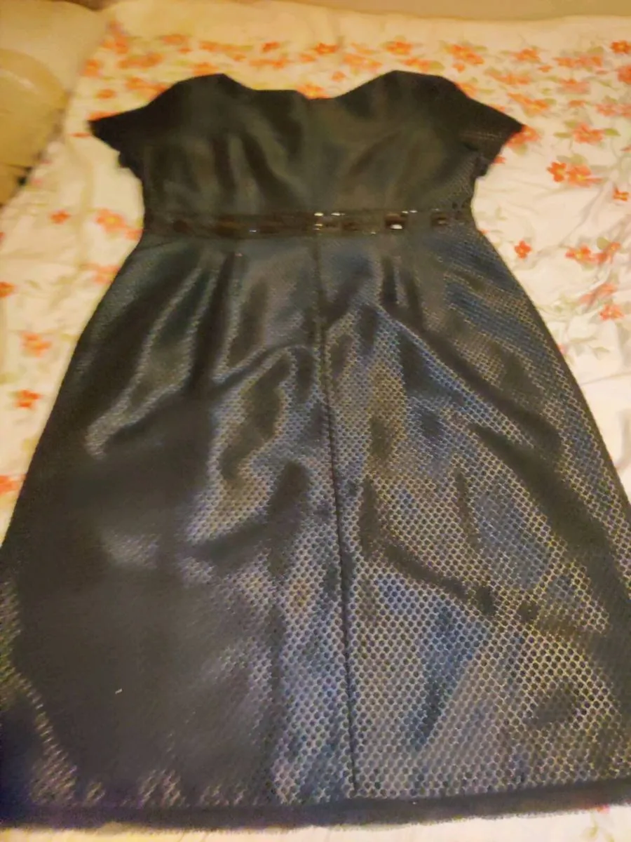 NEW BLACK SATIN BEJEWELLED, Heavy Party Dress ! - Image 3