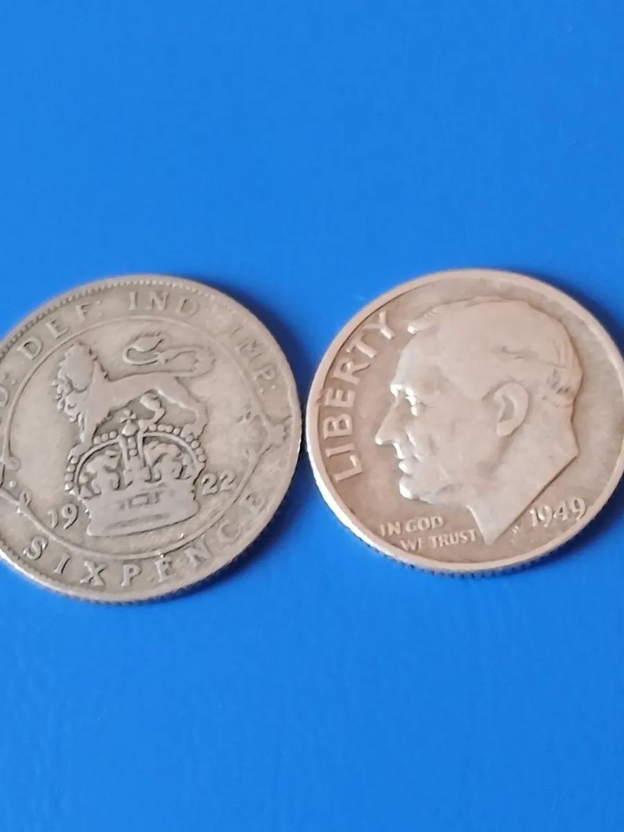Sixpence and dime silver - Image 1