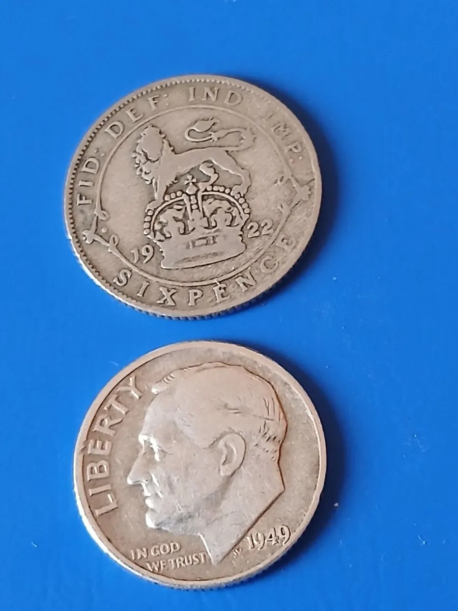 Sixpence and dime silver - Image 2