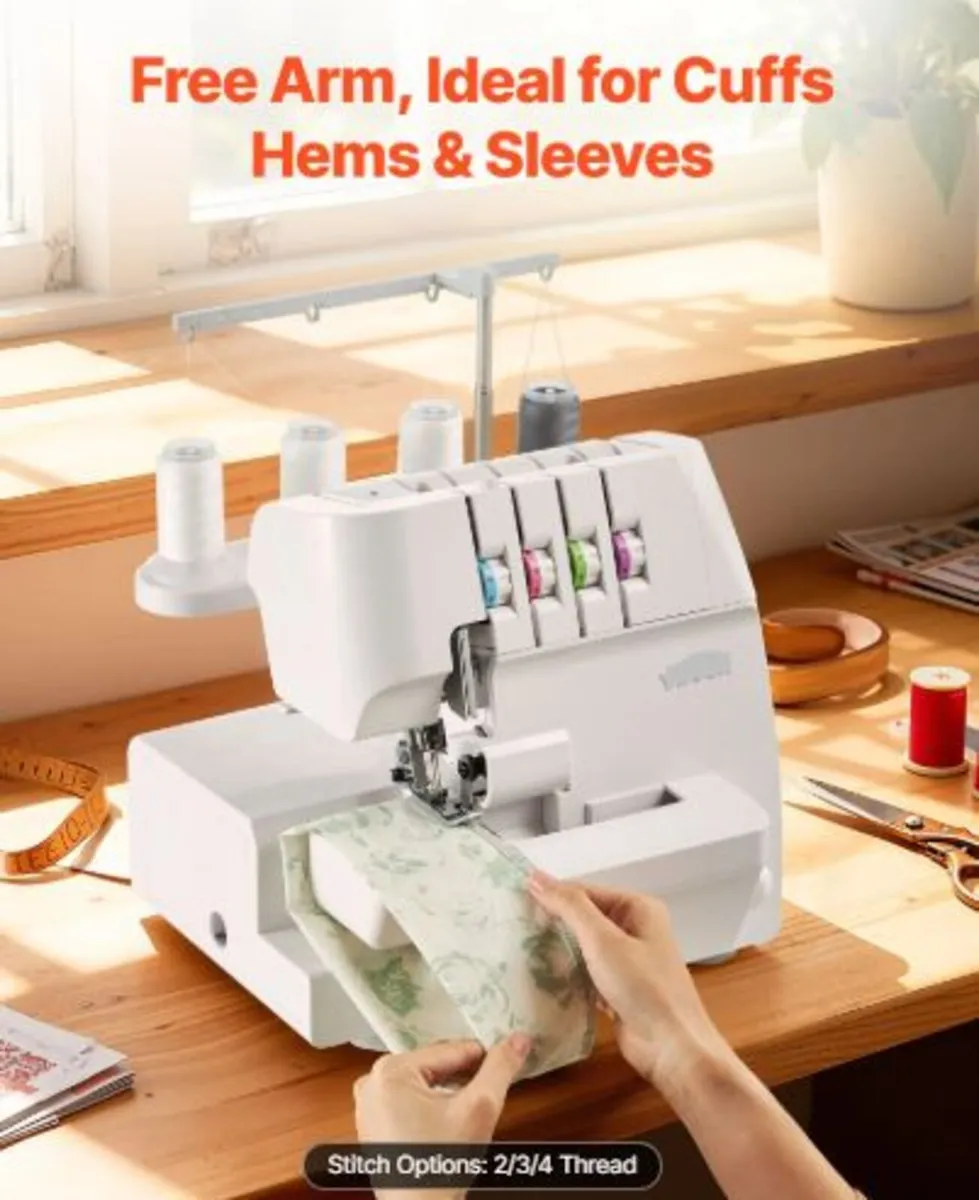 Serger Overlock Sewing Machine, 1250 Stitches - Image 2