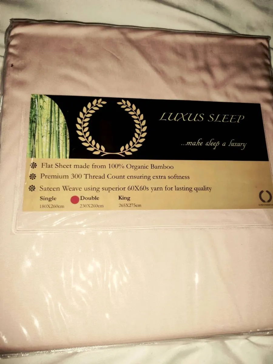 100% BAMBOO SATIN SATEEN, Double New Flat Sheet ! - Image 2