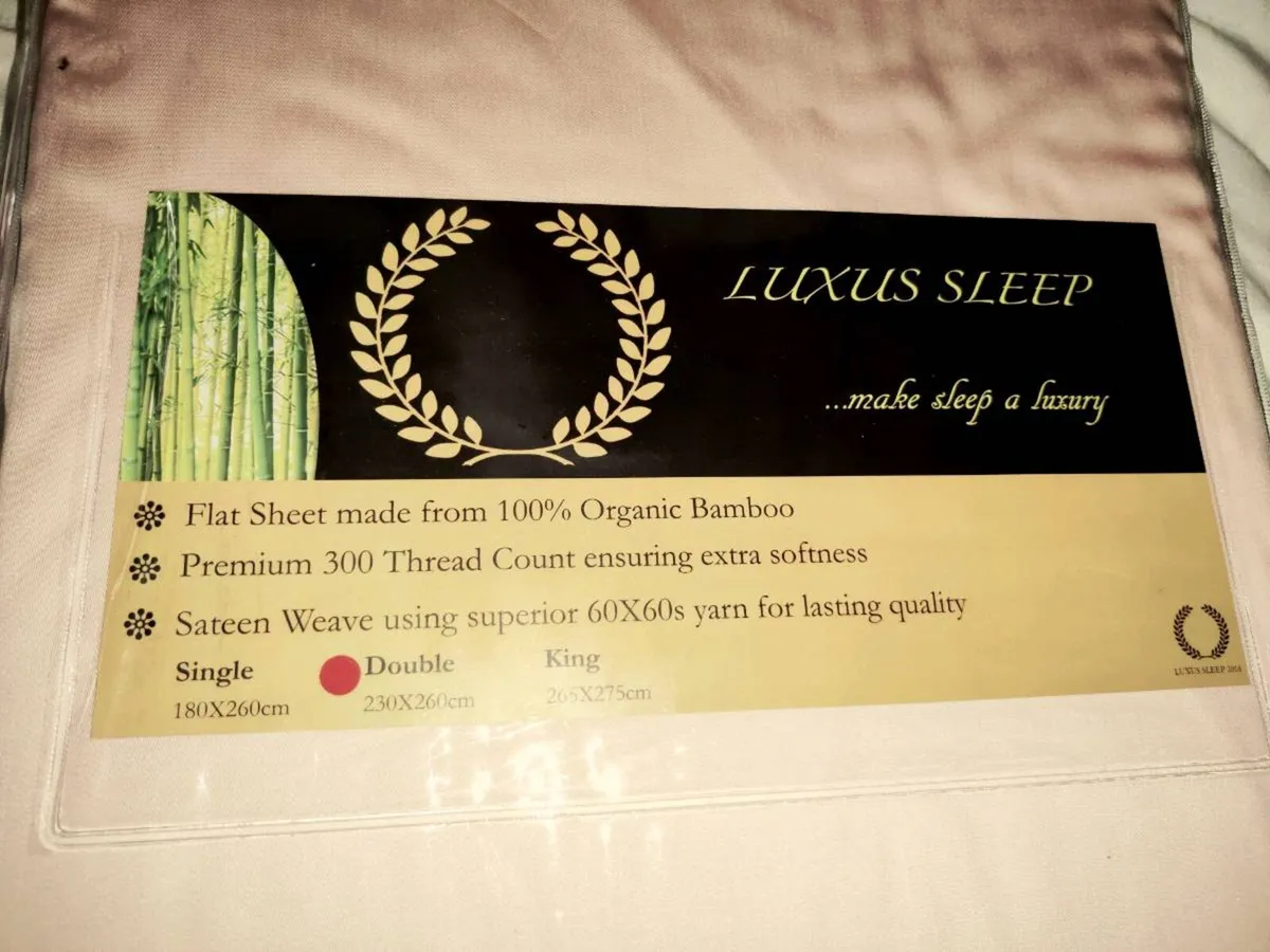 100% BAMBOO SATIN SATEEN, Double New Flat Sheet ! - Image 1