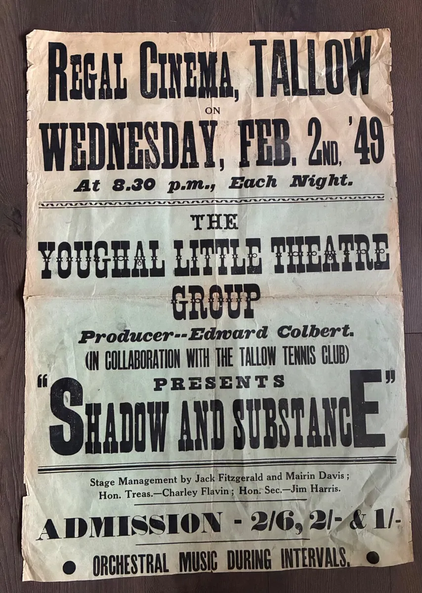 1949  Original Rare Irish Theatre Poster: Tallow - Image 1