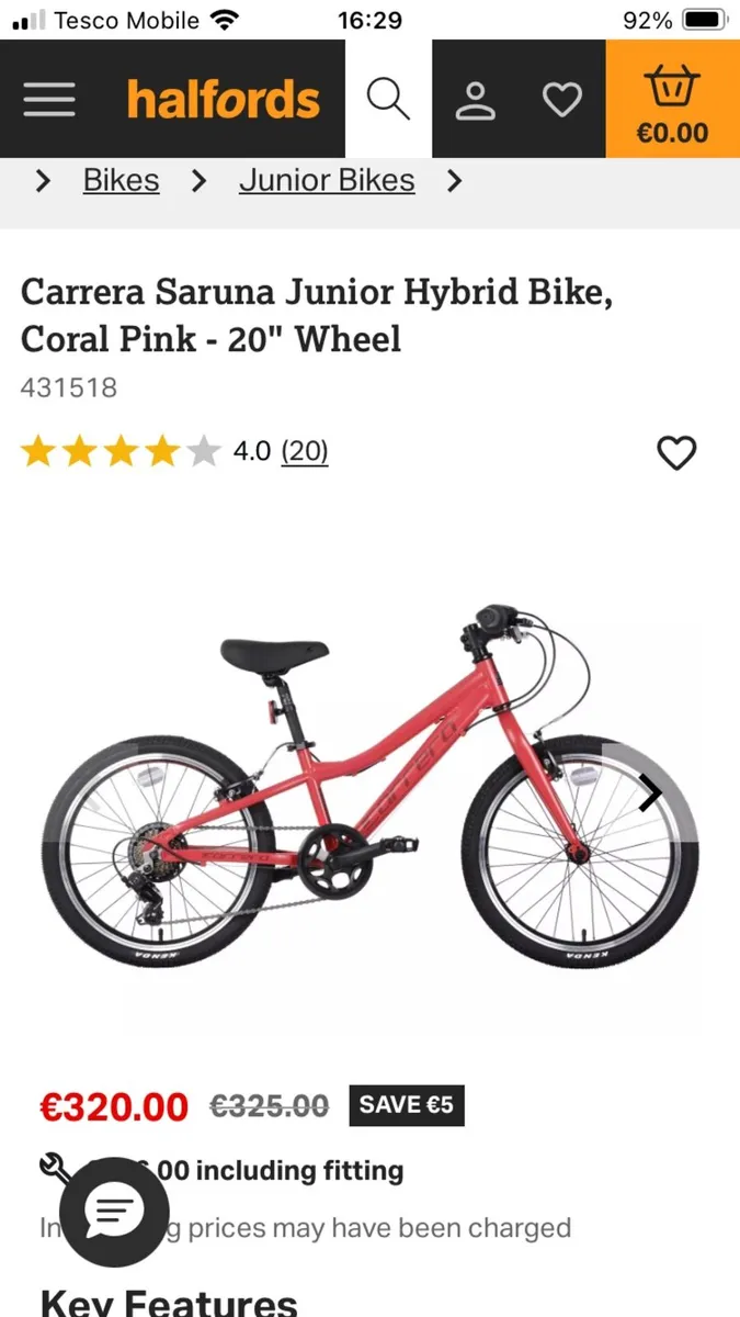 Kids bike 20inch - Carrera - Image 2