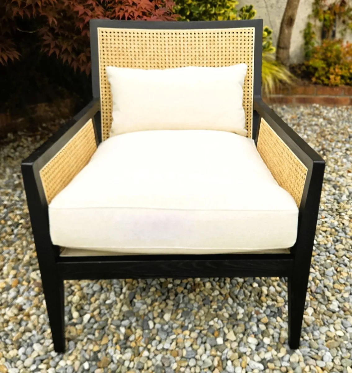 Ebony & Rattan Armchair - Image 3