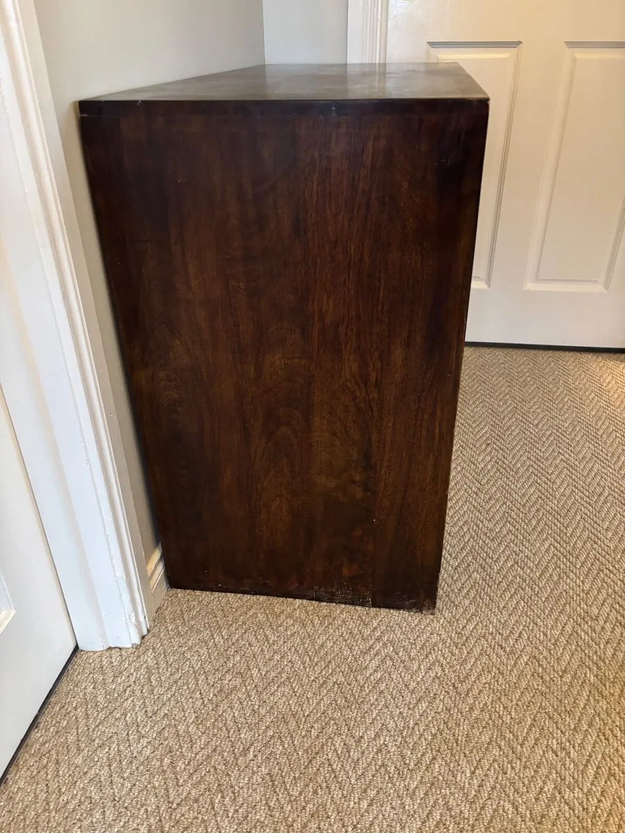 Solid Dark Wood Two-Door Sideboard / Cabinet - Image 4