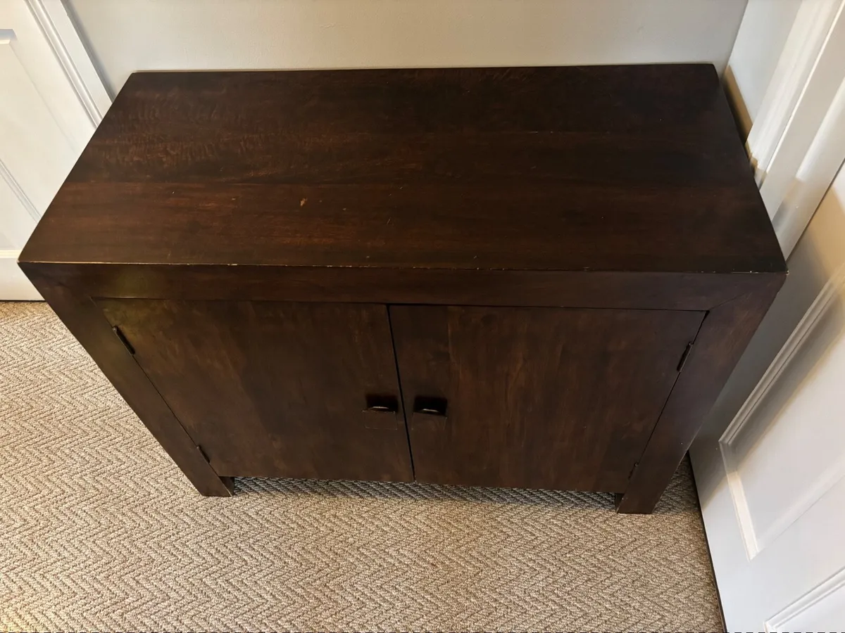 Solid Dark Wood Two-Door Sideboard / Cabinet - Image 3