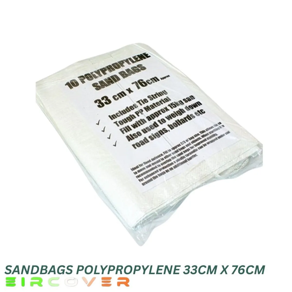Sandbags Polypropylene 33 cm x 76 cm - 10 Pack - Image 1