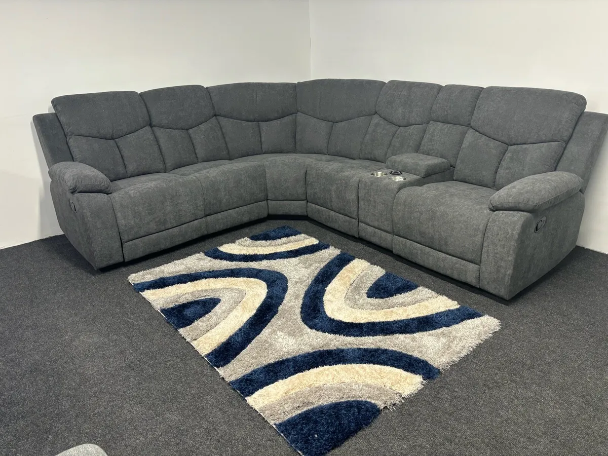 New Grey Wyatt Corner Sofas Recliners - Image 1