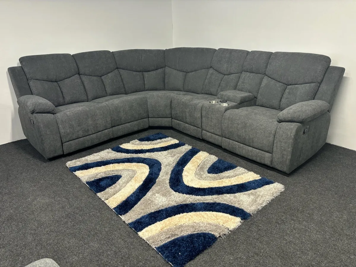 New Grey Wyatt Corner Sofas Recliners - Image 2