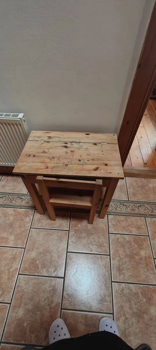 Kid's Wooden Table with Chair - Image 3