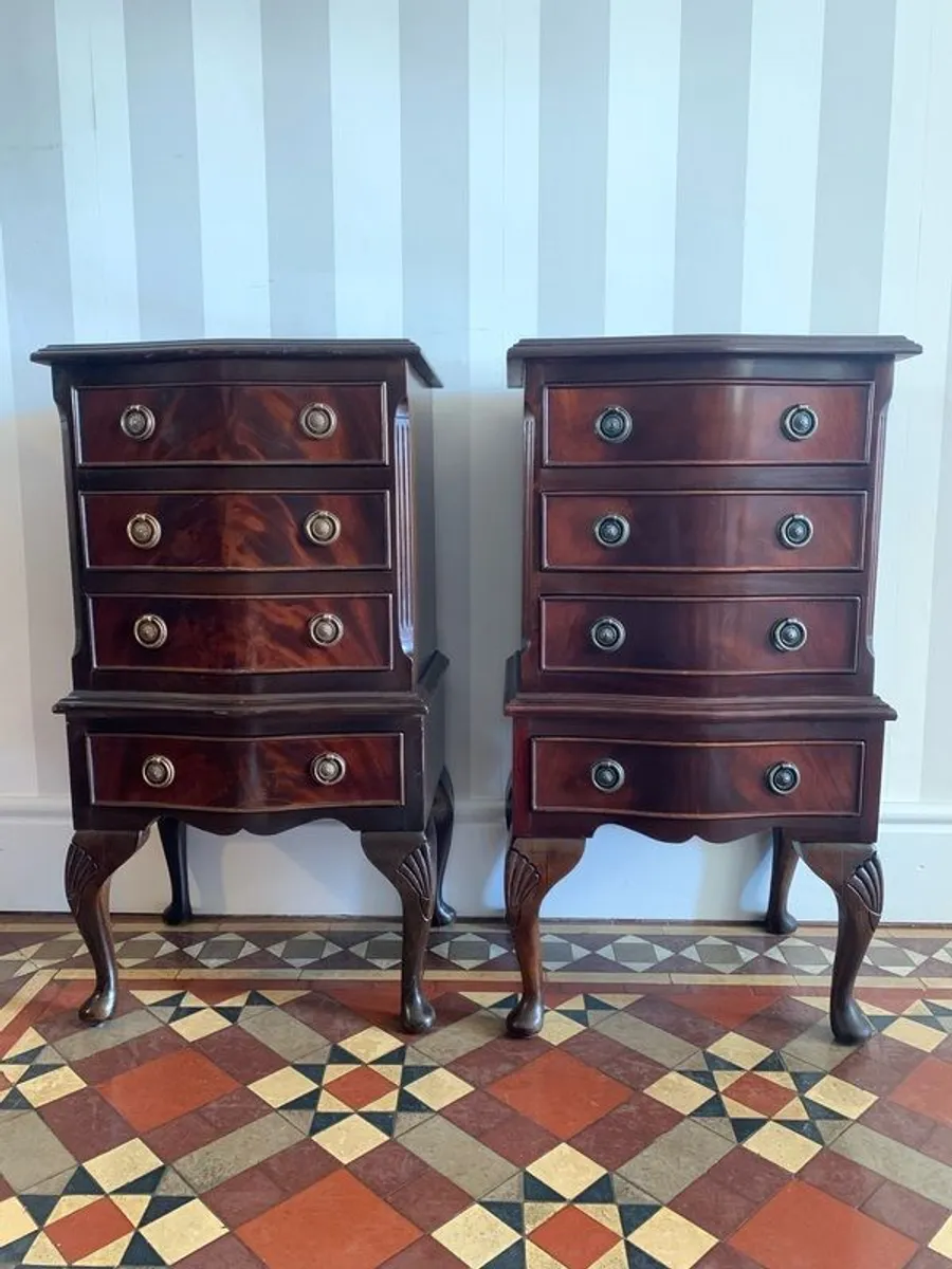 Pair of Mahogany Chippendale Style Bedside Lockers - Image 1