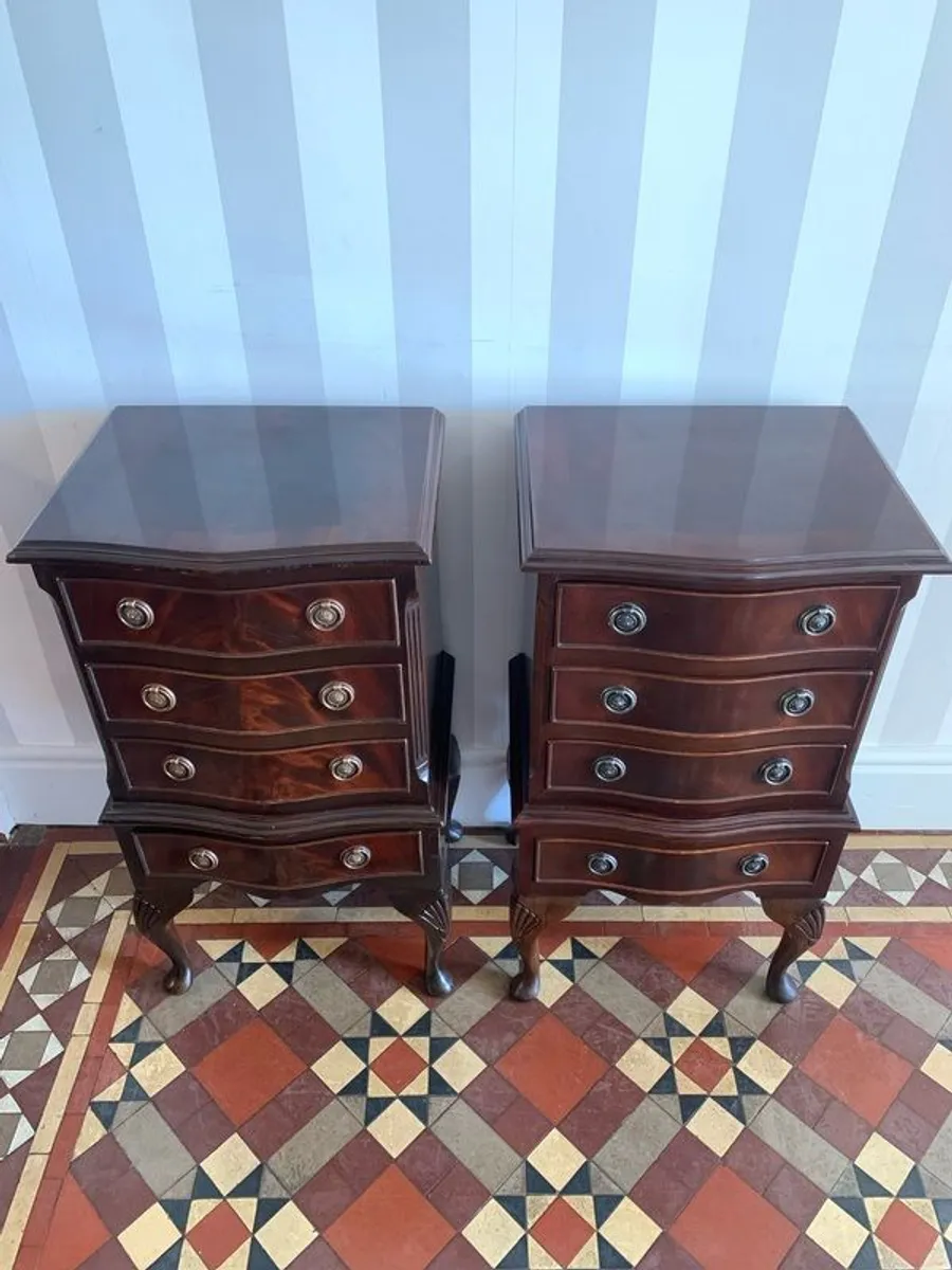 Pair of Mahogany Chippendale Style Bedside Lockers - Image 2