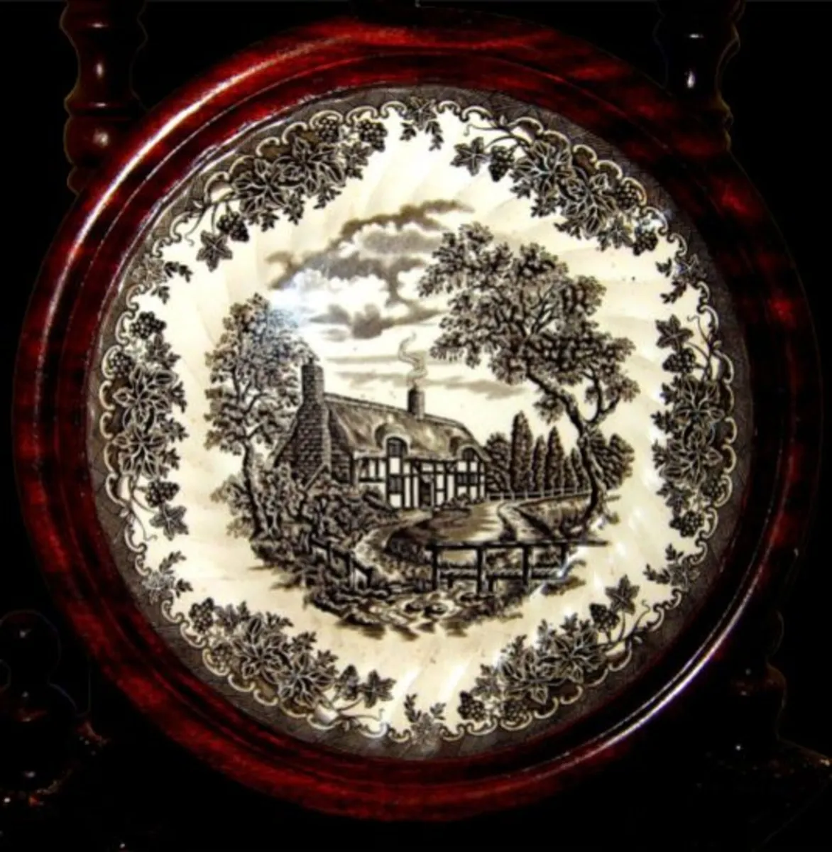 Pristine Vintage Framed Staffordshire Wall Plate - Image 1