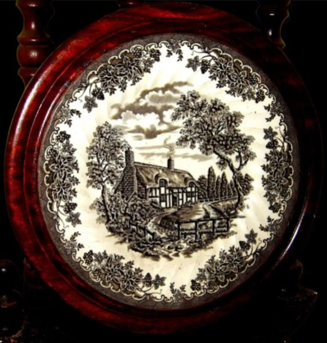Pristine Vintage Framed Staffordshire Wall Plate - Image 2