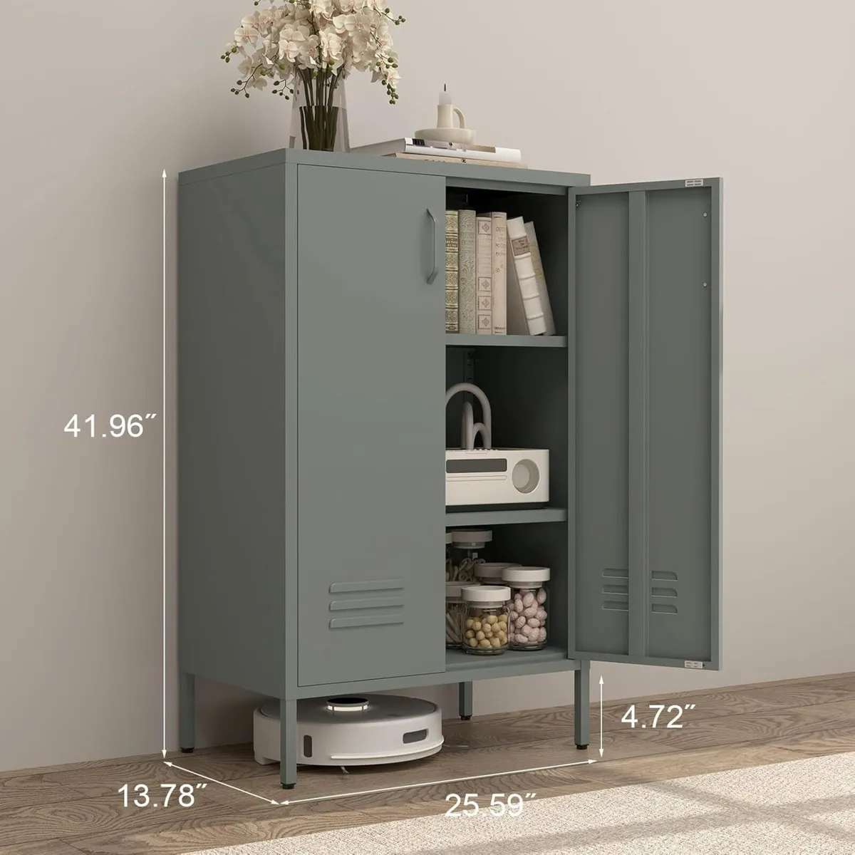 Metal Locker Storage Cabinet Accent Pantry - Image 2