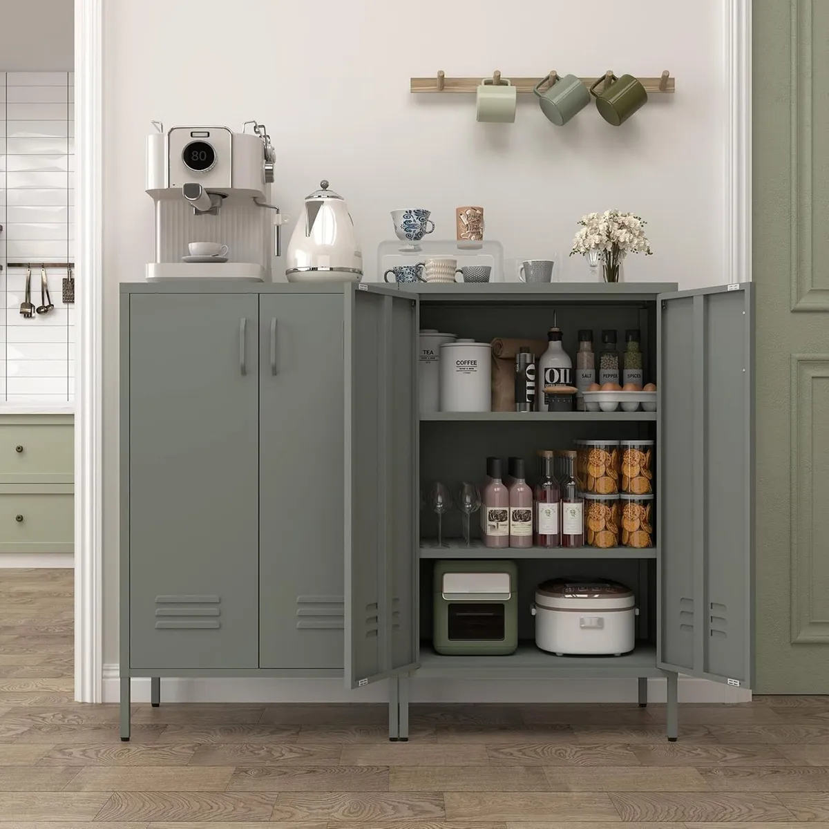 Metal Locker Storage Cabinet Accent Pantry - Image 3