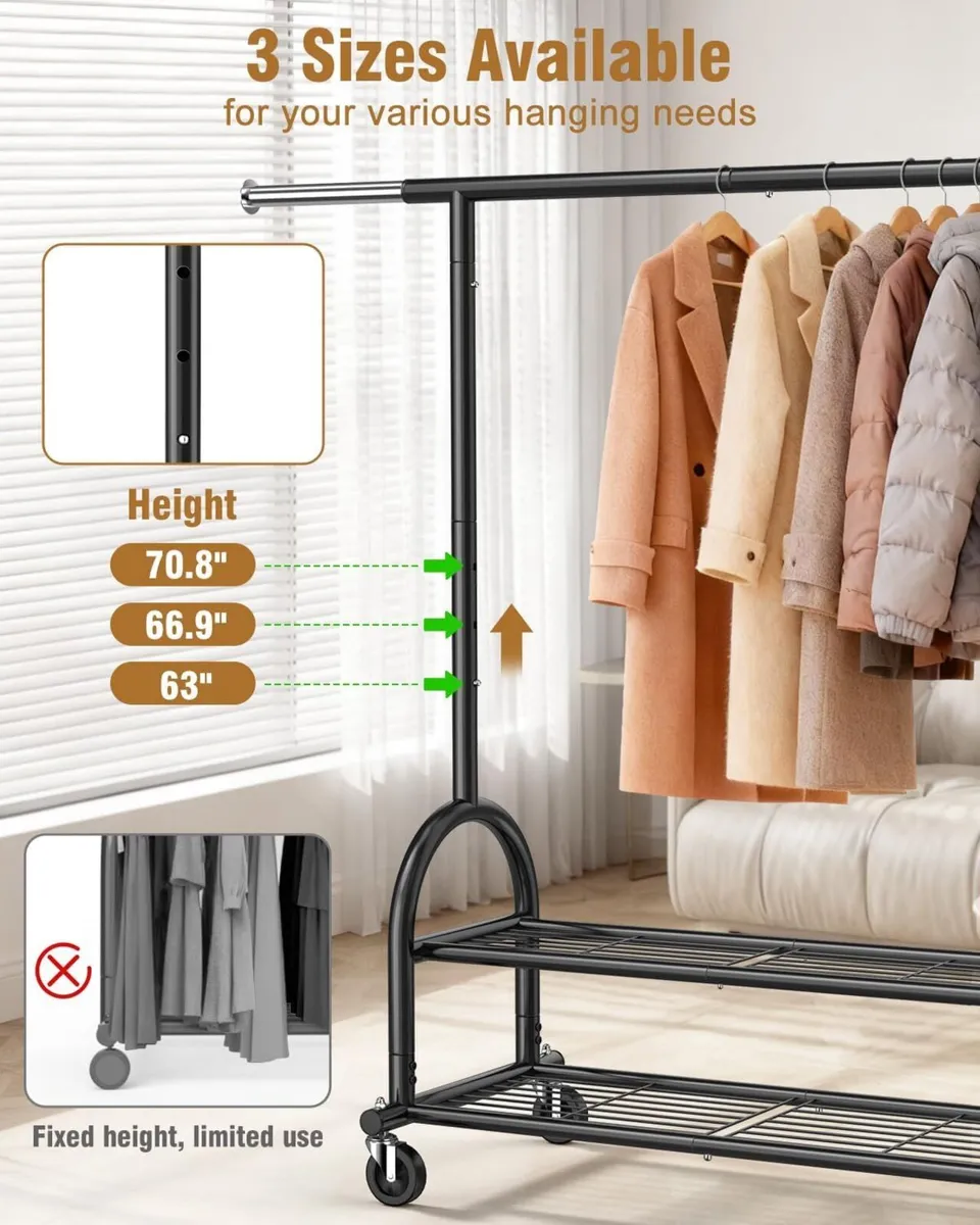 Heavy Duty Clothes Rail - Image 4