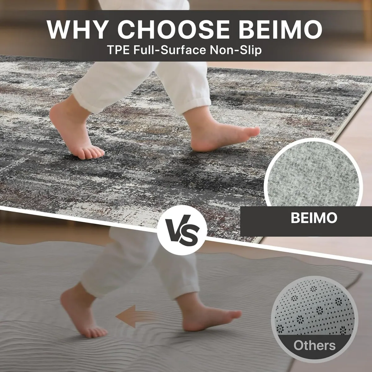 Washable Abstract Rug Non Slip Carpet Living - Image 2