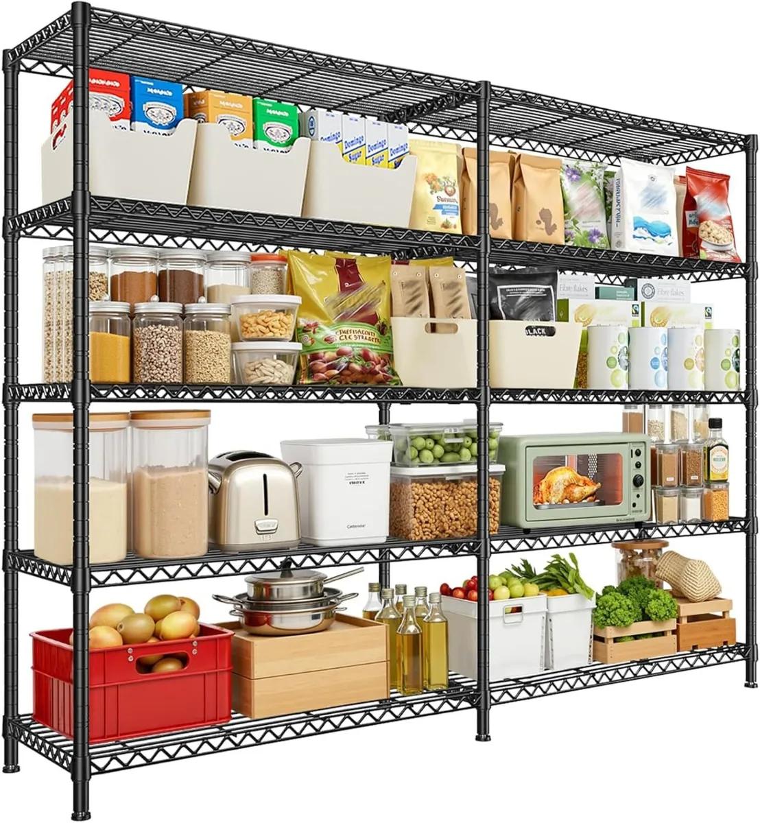 5-Tier Garage Shelving Unit Adjustable Standing - Image 1