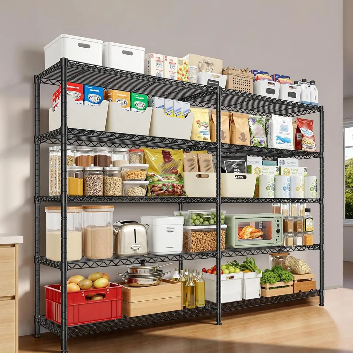 5-Tier Garage Shelving Unit Adjustable Standing - Image 2