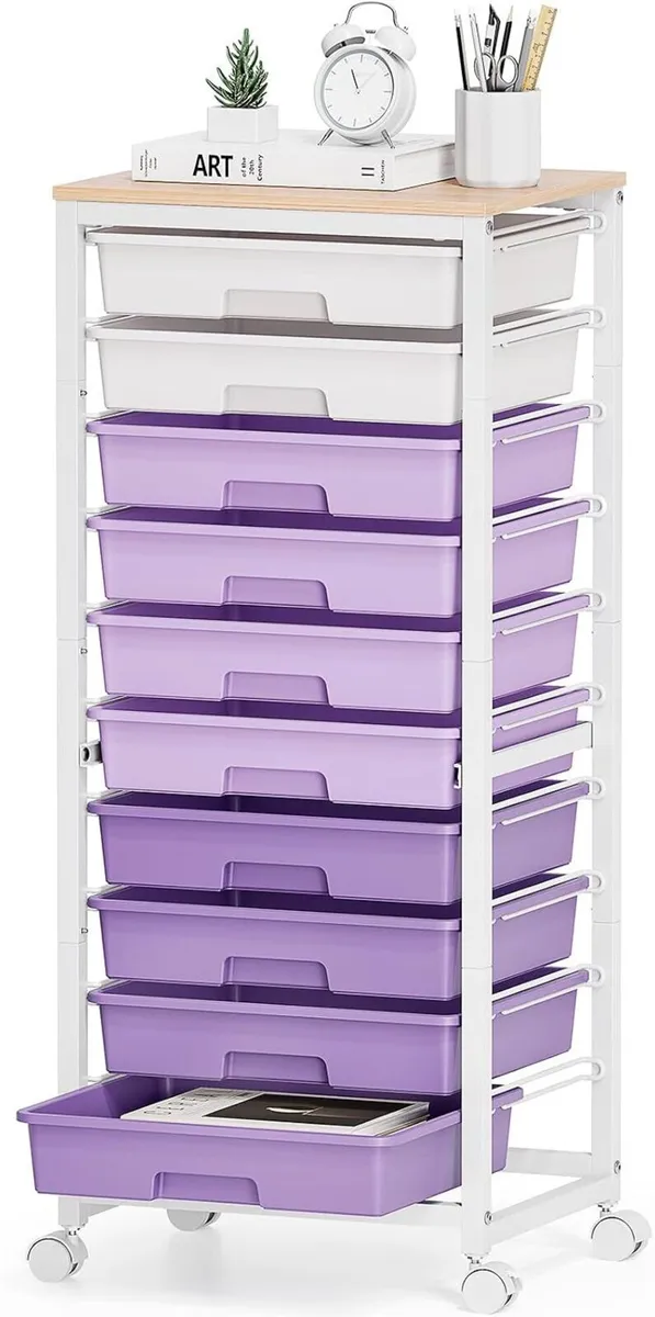 10-Drawer Storage Trolley Rolling Cart - Image 1