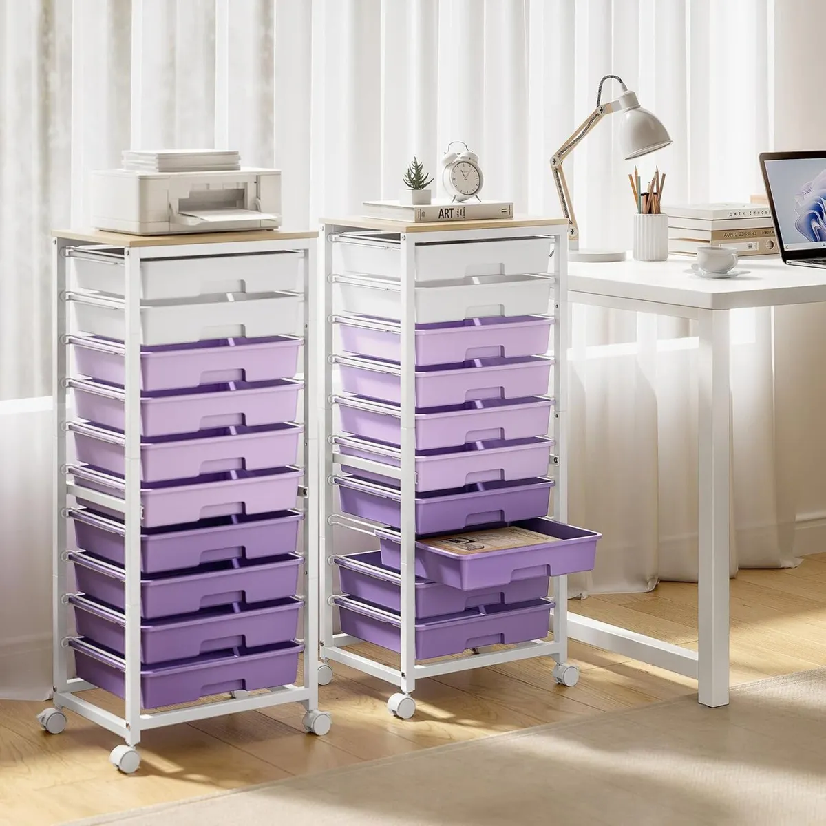 10-Drawer Storage Trolley Rolling Cart - Image 2