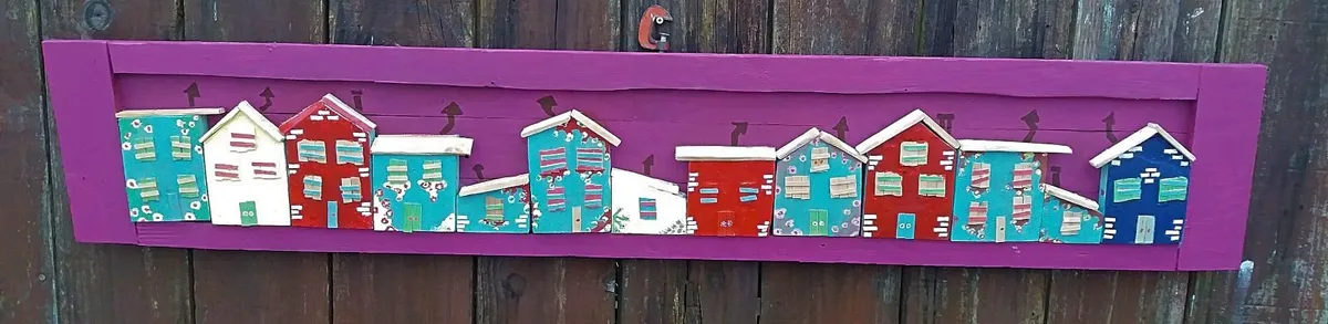 Rustic Quirky Fairytown / village woodart - Image 2