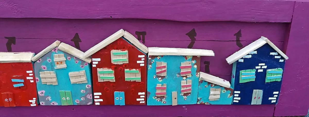 Rustic Quirky Fairytown / village woodart - Image 3