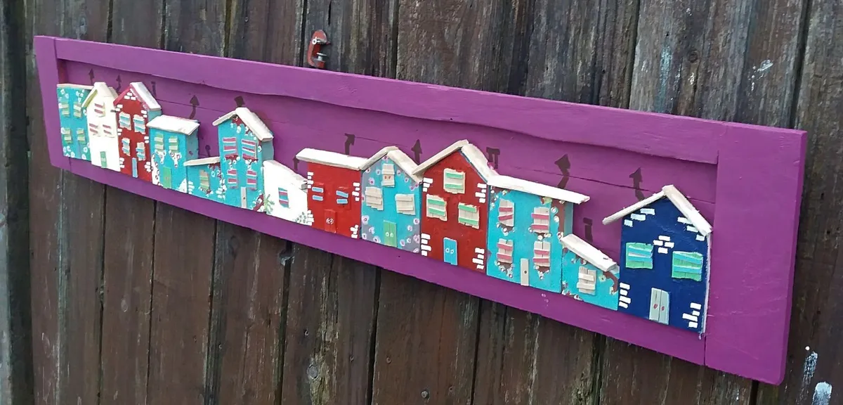 Rustic Quirky Fairytown / village woodart - Image 4