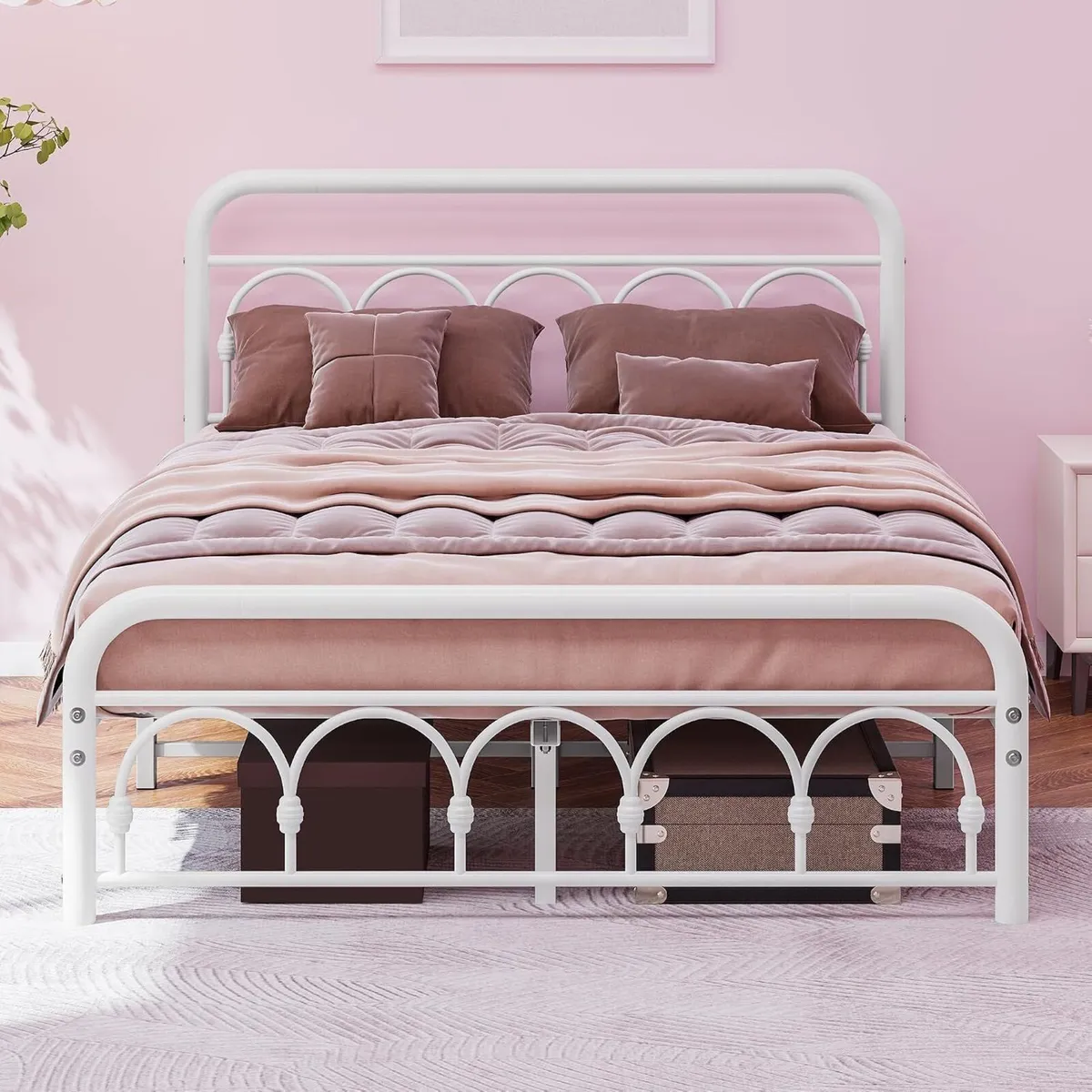Bed Frame with High Headboard and Footboard - Image 1