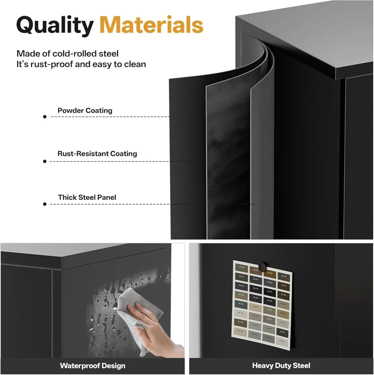 Metal Storage Cabinet Locking with Doors Shelves - Image 4