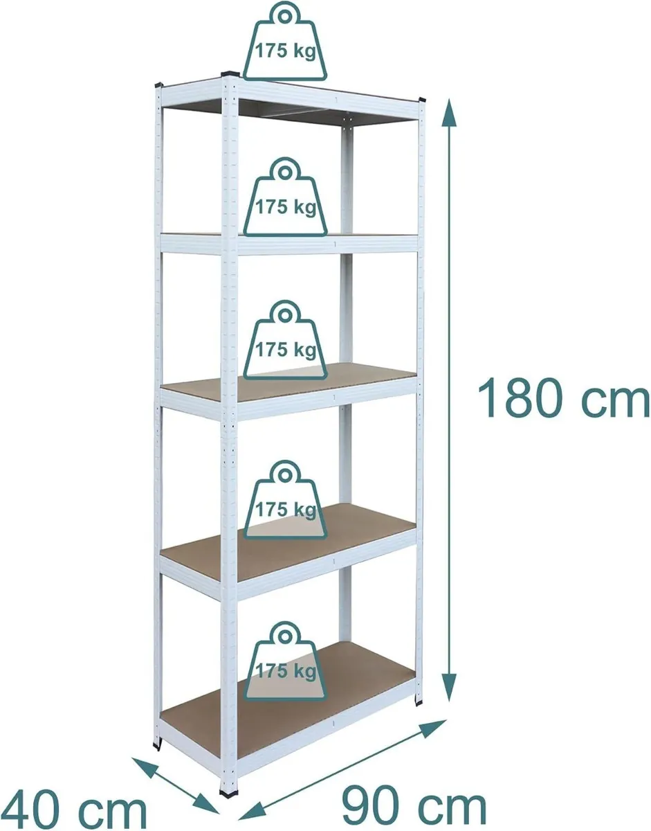 Shelving Unit 5 Shelves Boltless Garage - Image 3