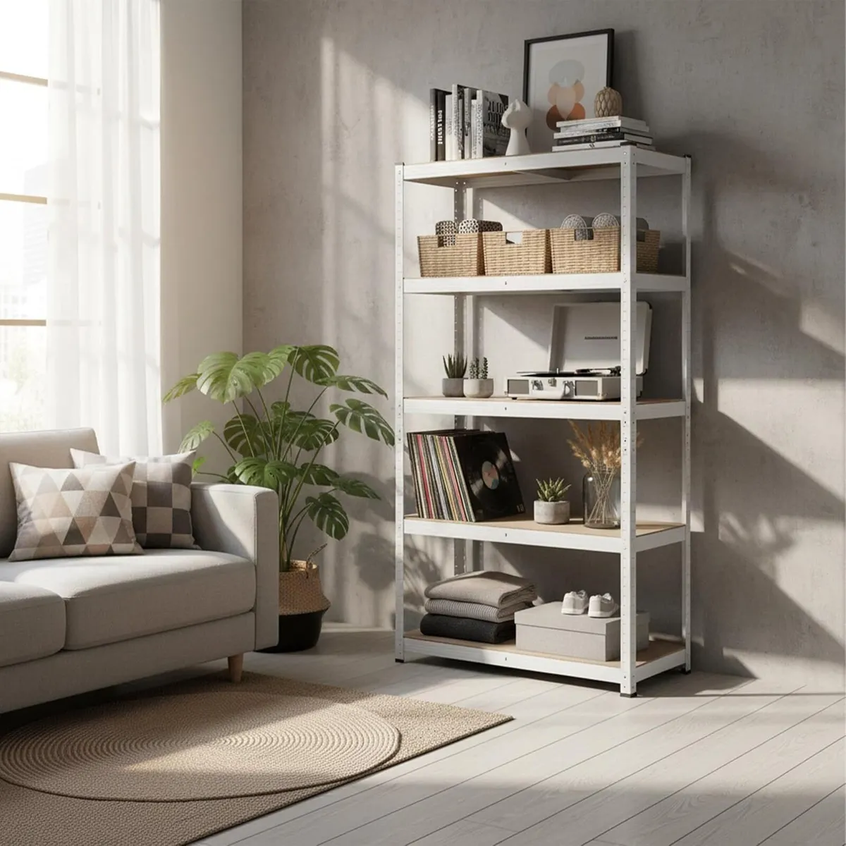 Shelving Unit 5 Shelves Boltless Garage - Image 4