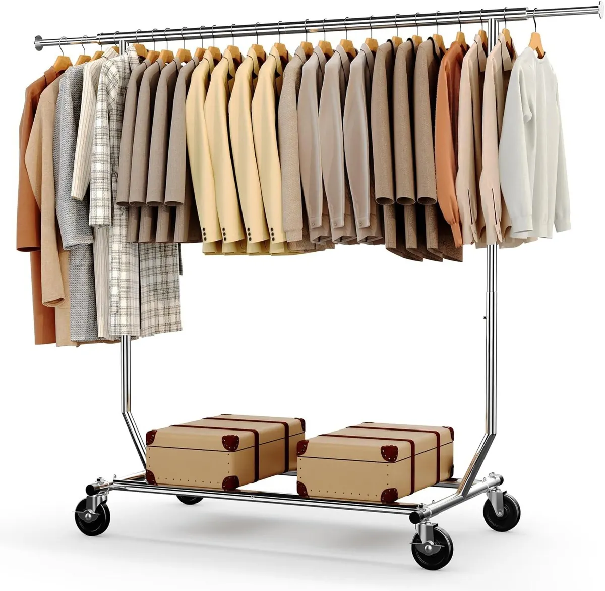 Heavy Duty Clothes Rail 136KG Capacity Extendable - Image 1