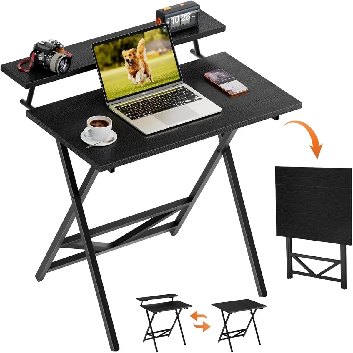 Folding Table with Monitor Stand Foldable - Image 1