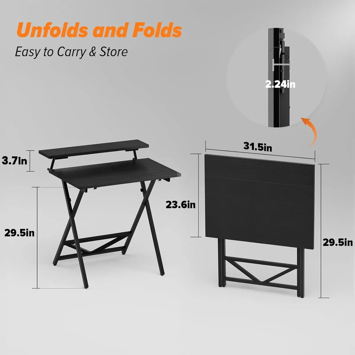Folding Table with Monitor Stand Foldable - Image 2