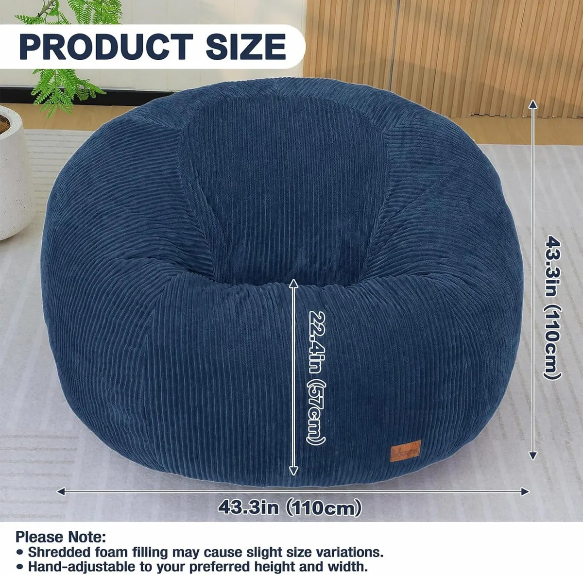 Oval Bean Bag for Adults Kids Teens Large - Image 2