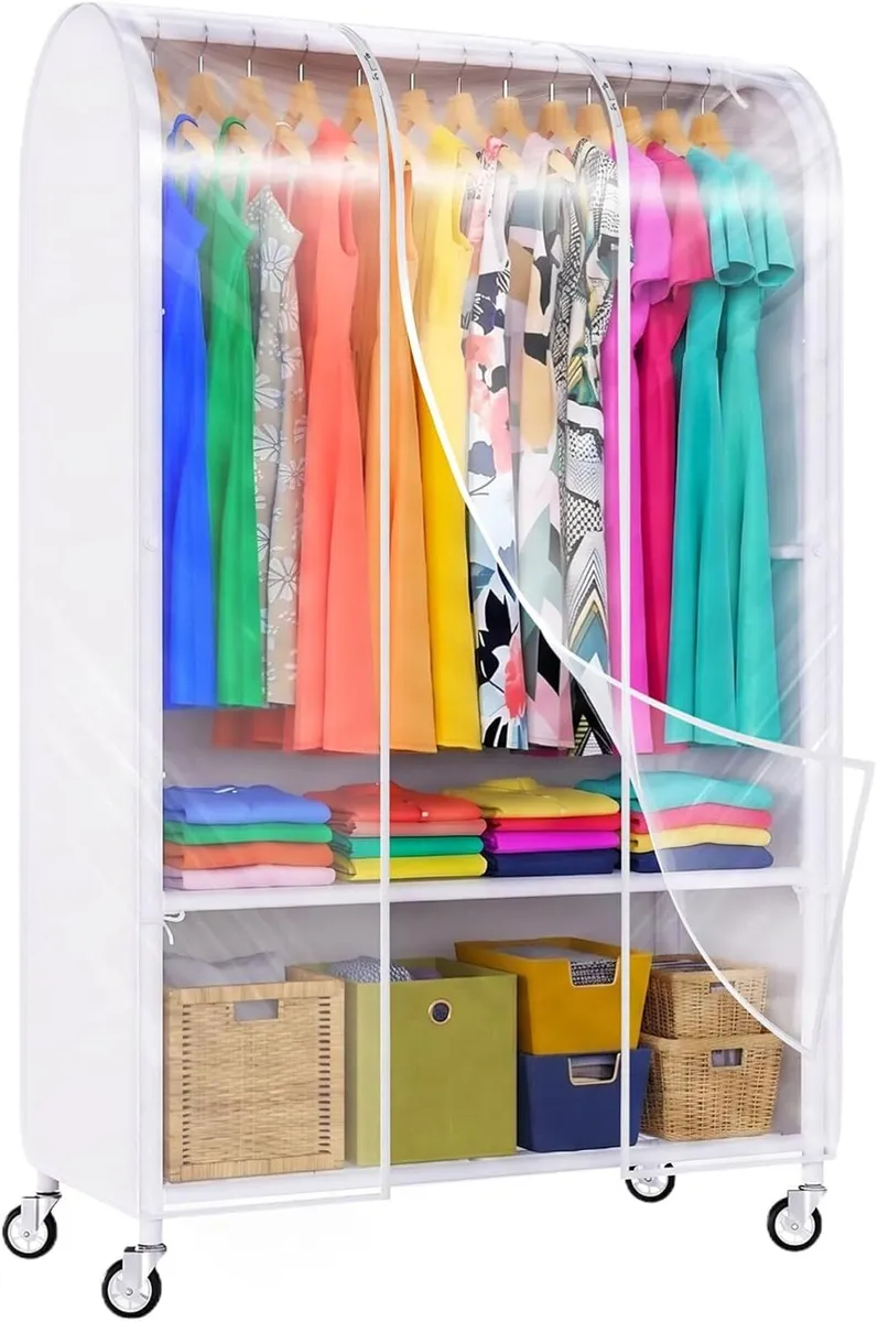 Heavy Duty Clothes Rail with Dust Cover 6FT - Image 1