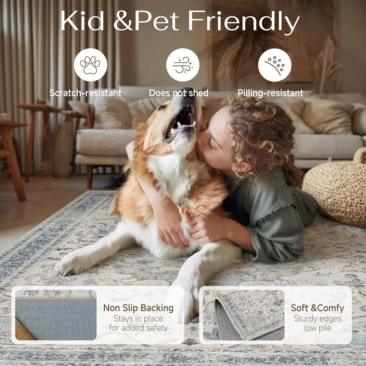 Large Washable Rugs for Living Room Extra - Image 3
