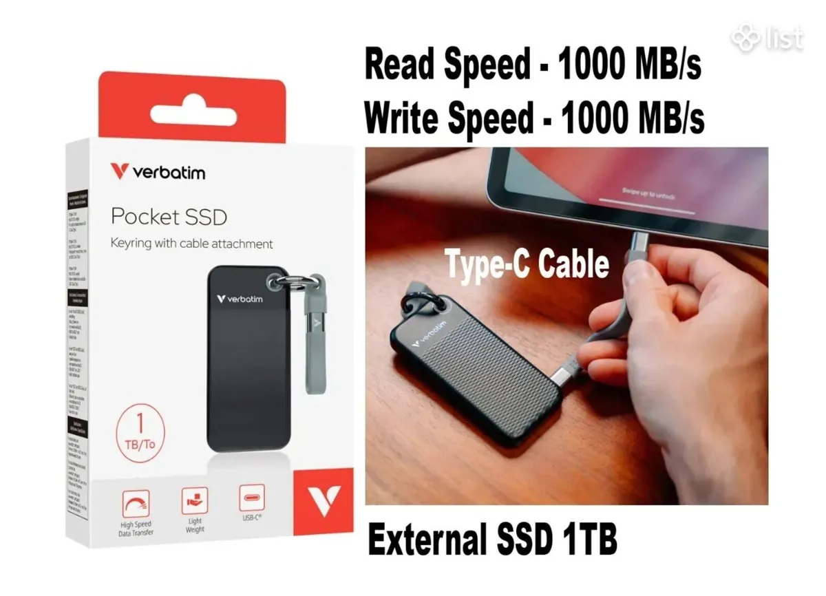 Verbatim Pocket SSD, 1TB, NEW - Image 4