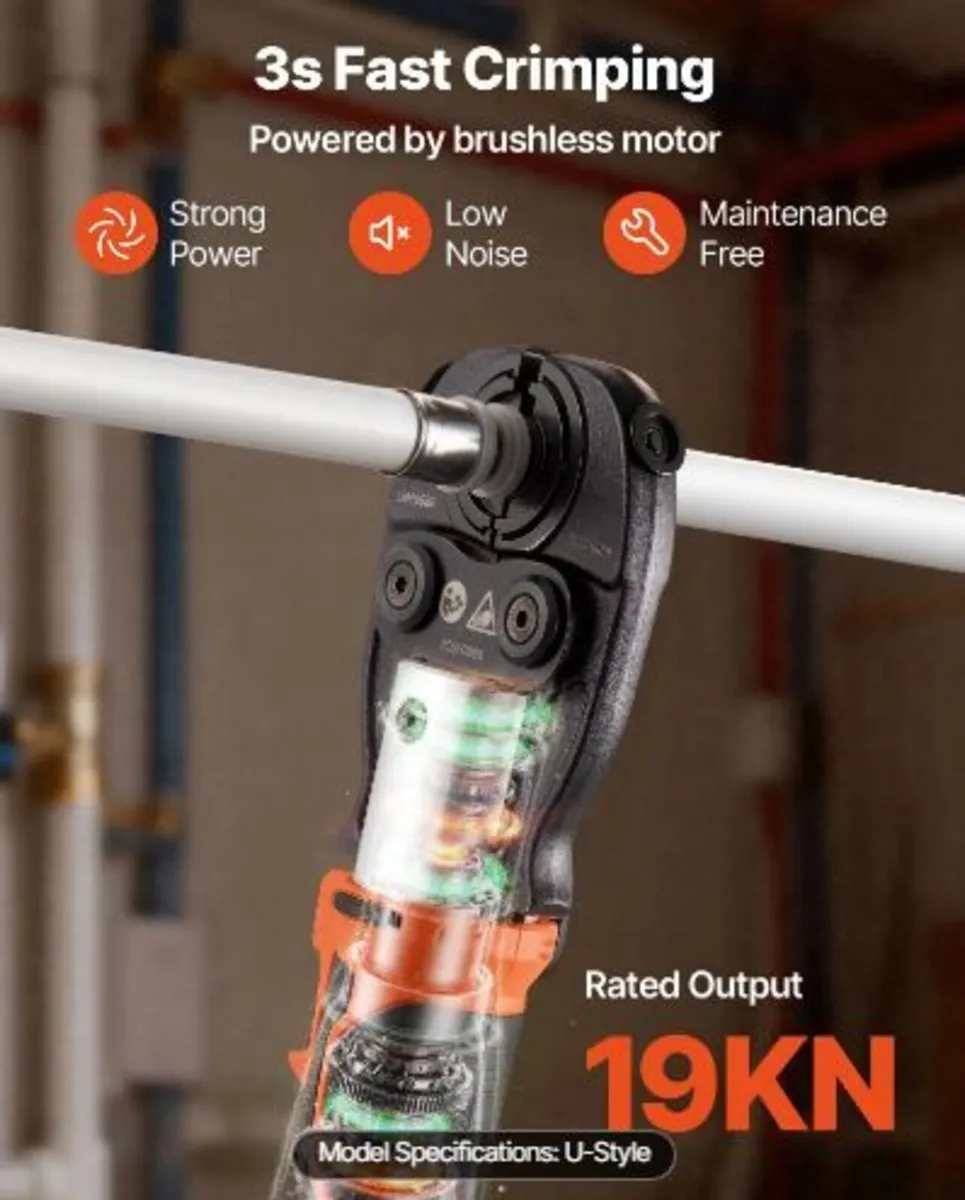 Cordless Pipe Press Tool Kit, 18V Electric Pipe C - Image 4