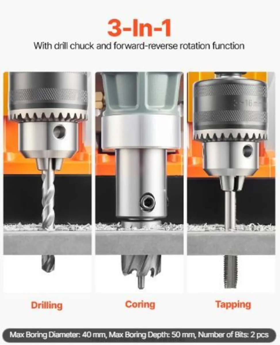 Magnetic Drill, 1450W Motor 1.6 in Boring Diameter - Image 4