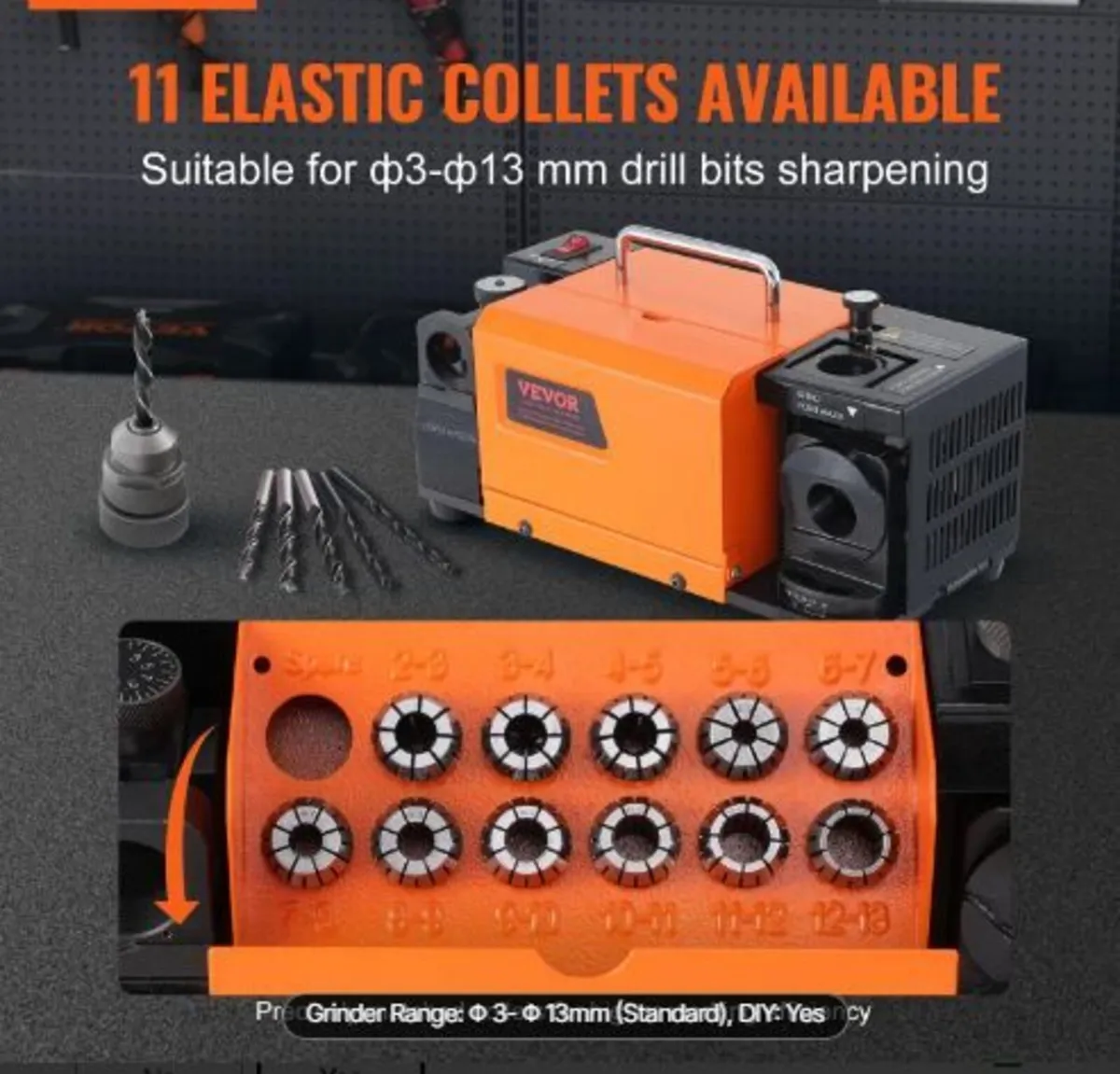 MR-13B Drill Bits Sharpener 3-13mm Bits Grinder - Image 2