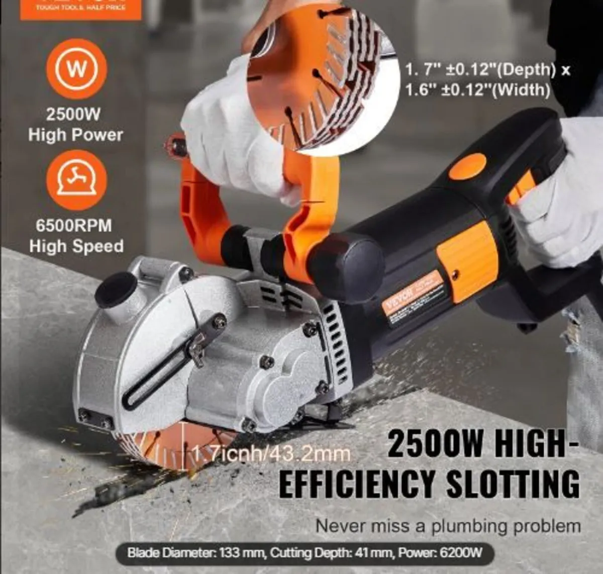 Electric Wall Chaser, Wall Groove Cutting Machine - Image 1