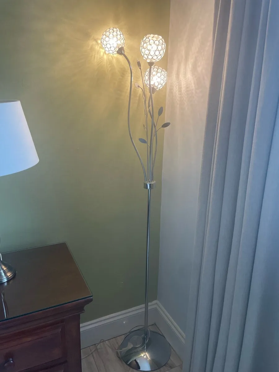 Crystal & Chrome Floor Lamp - Image 1