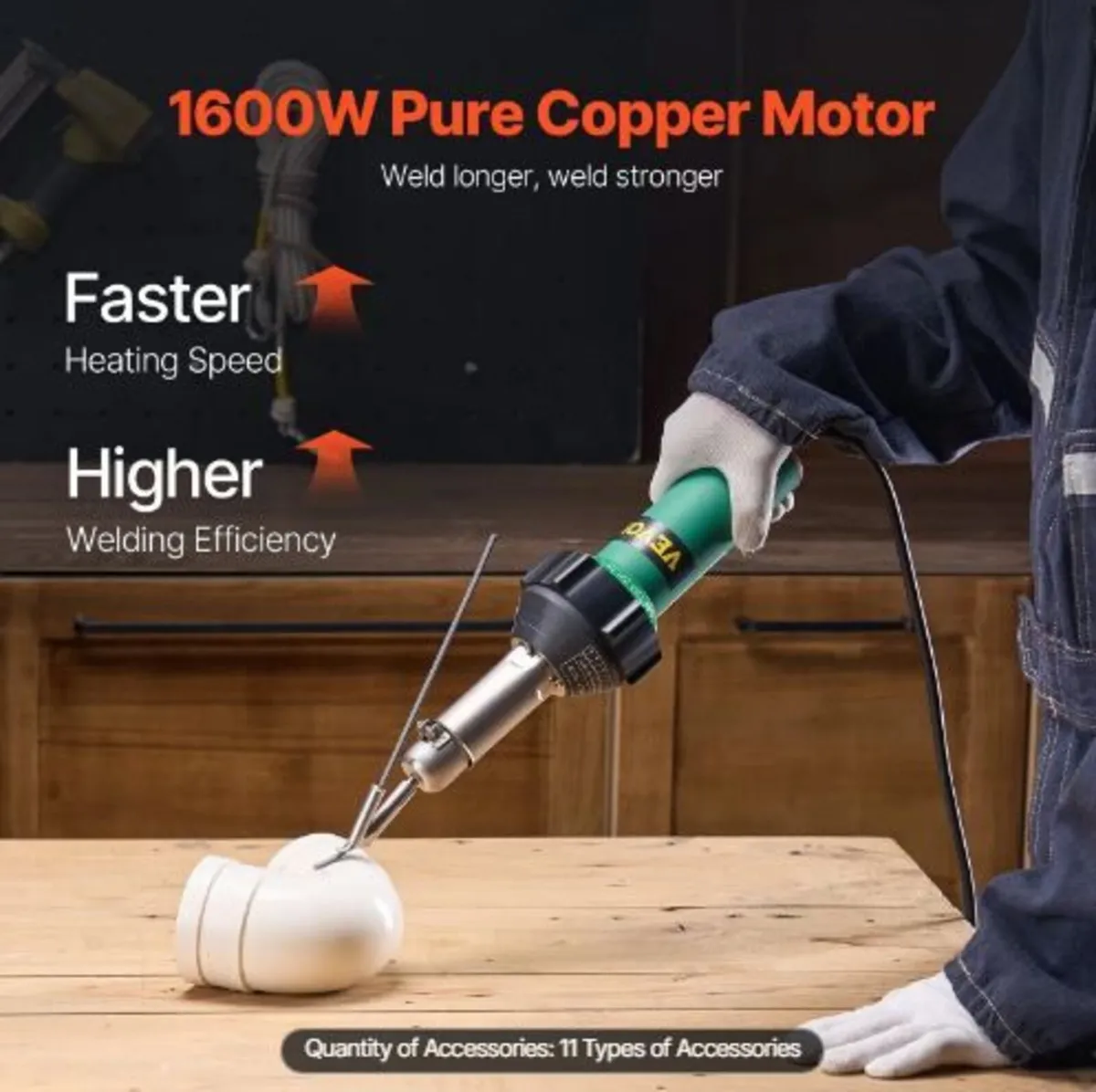 Hot Air Plastic Welder, 1600W - Image 2
