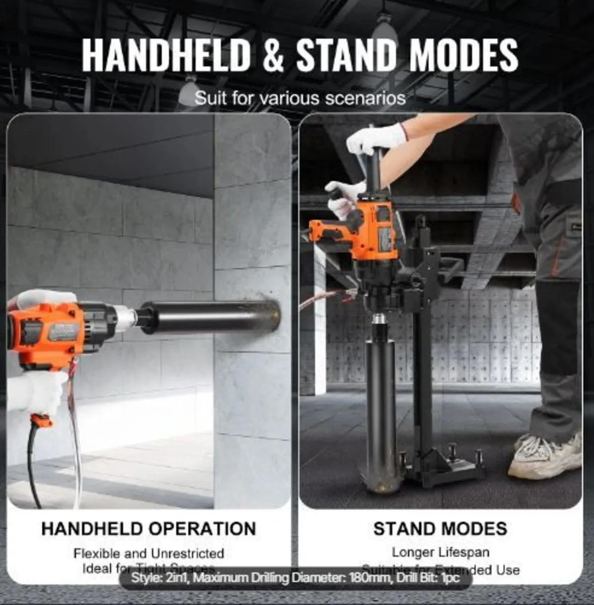 Core Drill Machine 2.03-18 cm Dia 2600W - Image 4
