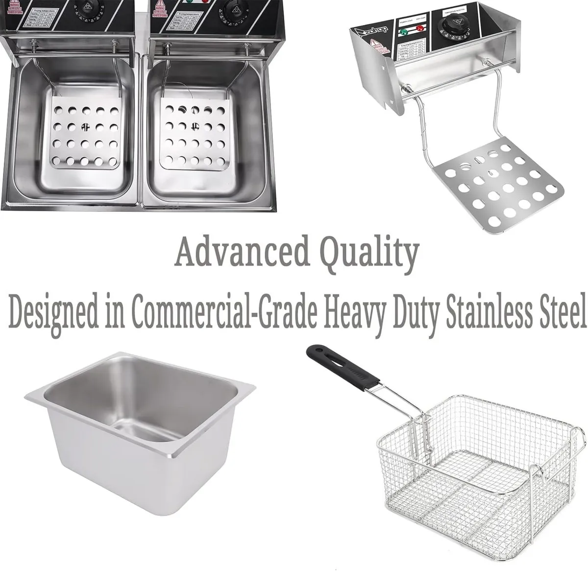 12L 5000W Commercial Electric Deep Fryer with Twin - Image 4